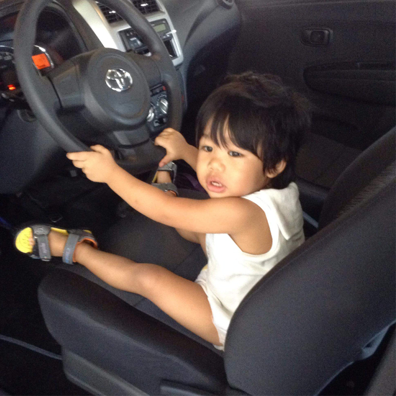 Pastor Roger's son inside the car