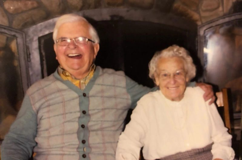 James Houston with his wife