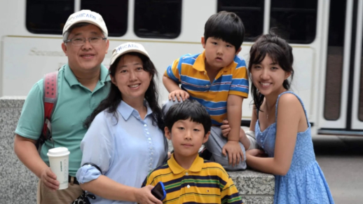 Ezra Jin with his family.