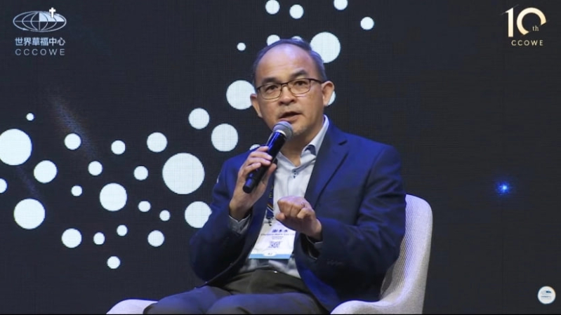 Rev. Clement Chia addresses attendees during the morning session on the second day of CCOWE.