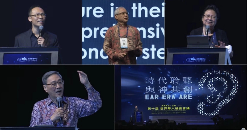 Key speakers at the July 20 opening ceremony included (top to bottom) Rev. David Doong, Rev. Dr. Joshua Ting, Dr. Cheung Teng, and Rev. Edmund Chan.